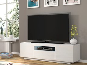 TV stolík/skrinka Aurora (biely mat) (LED). Vlastná spoľahlivá doprava až k Vám domov. 1057692