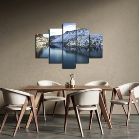 Obraz - zimná krajina s jazerom (150x105 cm)