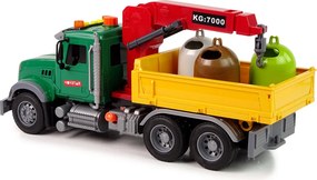 LEAN Toys Nákladné auto, žeriav, doprava, odpadkový kôš, zvuk