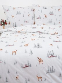 Vianočné bavlnené obliečky Renforcé - Zimný les