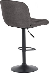 Barová stolička Solon - látka, čierny rám - tmavošedá