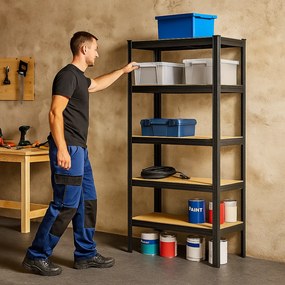 Jurhan Regál s vysokou nosnosťou HEAVY, max. 875kg, 90x40x180cm, čierna