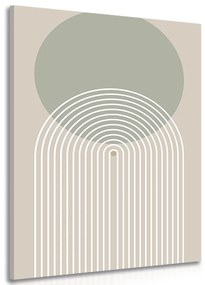 Obraz khaki kruh s dúhou Mid-Century