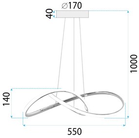 Toolight Toolight, LED stropné svietidlo, neutrálne svetlo 4000K, 32W, APP1601-CP, zlatá lesklá, OSW-05478