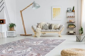 Dywany Łuszczów, Kusový koberec Sion Sisal Waves 2836 ecru/blue/pink – na von aj na doma, 140x190, viacfarebná, chodba / predsieň