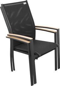 Doppler EXPERT WOOD antracit, polohovacie a stohovateľné kreslá, 6+2+1