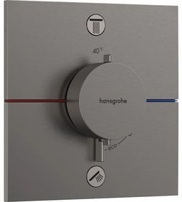 Hansgrohe ShowerSelect Comfort E - Termostat pod omietku pre 2 spotrebiče, kartáčovaný čierny chróm 15572340