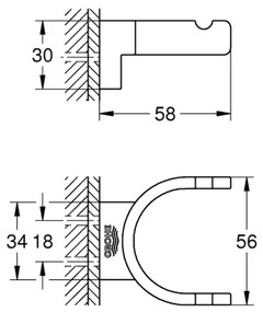 GROHE 41049000 - Dvojitý háčik SELECTION lesklý chróm