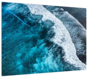 Sklenený obraz - Vlny na mori (70x50 cm)