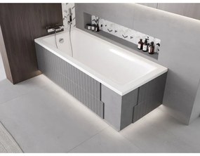 Mexen X-ST, polystyrénový plášť na obdĺžnikovú vaňu 120-150 x 70-90 cm, LED drážka, biela, 55020-01