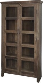 Hnedá antik drevená vitrína z recyklovaného dreva Grimaud - 100*40*185 cm