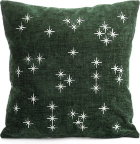 VIANOČNÁ DEKORAČNÁ OBLIEČKA NA VANKÚŠ SHINE 45X45 CM TMAVOZELENÁ