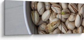 Obraz - pistácie (s hodinami) (90x30 cm)