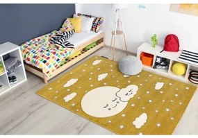 Sammer Oranžový detský koberec s mráčikmi GR4290 160 x 220 cm