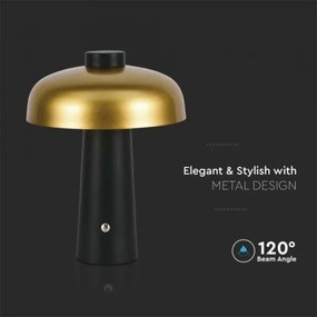 LED Stmievateľná dobíjacia stolná lampa LED/3W/5V 3000-6000K 1800 mAh čierna/zlatá