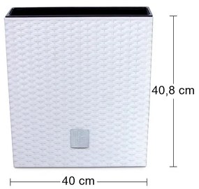 Plastový kvetináč DRTS400L 40 cm - biela