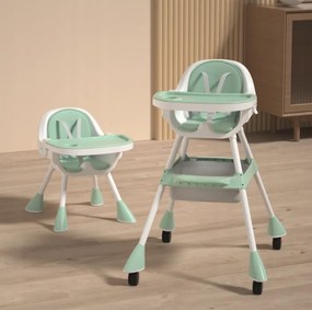 Praktická detská stolička na kŕmenie 3v1 ružová