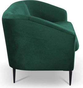 Trojmiestna pohovka Olivio, fľaškovo zelená zamatová  látka