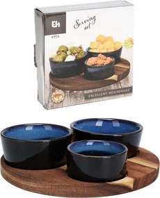 Servírovací set 3+1 v modrom prvedení 20 × 20 cm