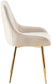 Sada 2 ks jedálenskej stoličky Elmira zamat - krémová