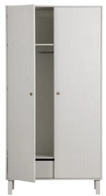 Svetlosivá šatníková skriňa z borovicového dreva 100x195 cm Madu – WOOOD