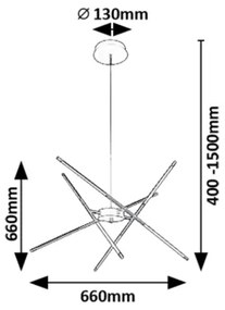 Rabalux 72339 - LED Luster na lanku HENLI2 LED/40W/230V 3000K zlatá