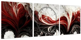 Obraz - Moderné abstrakcie (s hodinami) (90x30 cm)