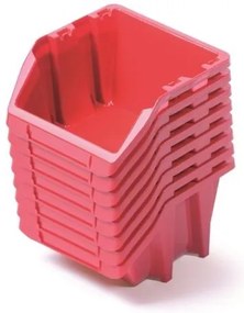 Sada 8 úložných boxov po 14,4 × 11,8 × 8,4 cm, červená