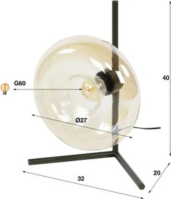 Stolová lampa 60-01 Soll 1L Jantar glass  - Komfort-nábytok