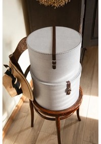 Svetlosivé kartónové úložné boxy s vekom v súprave 2 ks ø 37,5x25,5 cm Rut – Bigso Box of Sweden