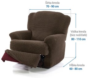 Super strečové poťahy NIAGARA tabaková relaxačné kreslo (š. 70 - 90 cm)