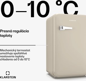 Klarstein Audrey Evo mini chladnička, 90 l, retro dizajn, tichá, kompaktná, 3 farby