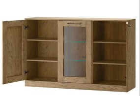 Komoda Cozy 45 z masivu s LED osvětlením 140 cm dub Rustikal