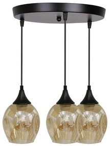 Candellux Čierno-hnedý závesný luster Aspa pre žiarovku 3x E27 s guľatou základňou 33-00613