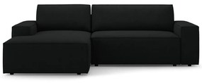 Čierna rozkladacia rohová pohovka z textílie bouclé (ľavý roh) Jodie – Micadoni Home