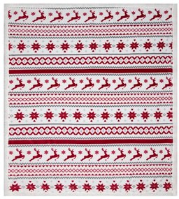 Deka vianočná 15 biela / červená