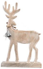 4Home Dekorácia z mangového dreva Nordic Reindeer, 33 cm