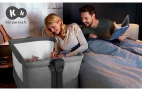 KINDERKRAFT - Detská postieľka NESTE GROW svetlošedá