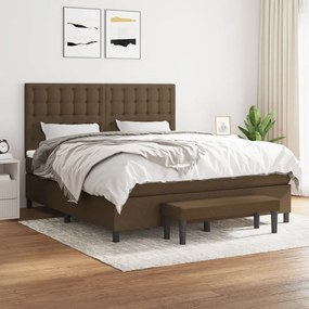 Boxspring posteľ s matracom tmavohnedá 180x200 cm látka 3136936