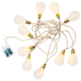 Butlers BULB LIGHTS Svetelná reťaz s USB žiarovkami 10 svetiel - prírodná