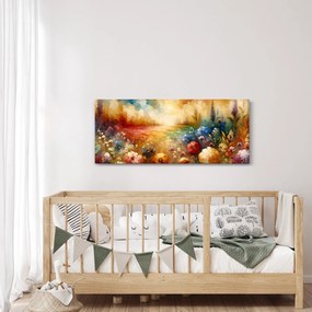 Obraz - Pestrofarebná lúka (120x50 cm)