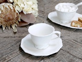 Porcelánová šálka s tanierikom s čipkou Provence lace - 9cm / 0.18L