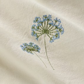 Ib Laursen Bavlnená utierka s výšivkou Flora Blue umbel flower