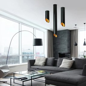Toolight - Dizajnová závesná lampa DIAMENT APP572-1C, čierna-zlatá, OSW-03691