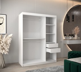 Šatníková skriňa 150 cm Milain (biela). Akcia -20%. Vlastná spoľahlivá doprava až k Vám domov. 1126000