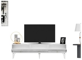 TV stolík/skrinka Vadiki 2 (biela + strieborná) . Vlastná spoľahlivá doprava až k Vám domov. 1095404