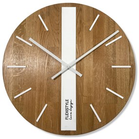Dekorstudio Drevené hodiny DUB klasik 50cm - biele