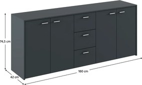 Skriňa HUGOS 180, grafitová