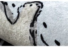 JUNIOR 51974.802 umývací koberec Medvede, zvieratá pre deti protišmykový - sivá Veľkosť: 80x150 cm