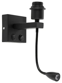 Moderná nástenná lampa čierna s flexibilným ramenom - Brescia Combi